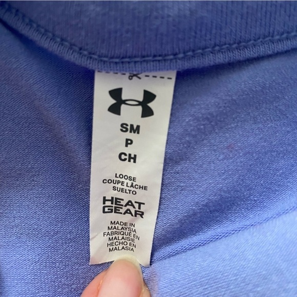 Under Armour gel logo tank sport top violet blue gym size Small - Picture 4 of 5